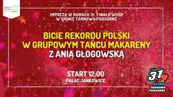 Bicie Rekordu Polski w Grupowym Tańcu Makareny, start 12:00 Pałac Jankowice.