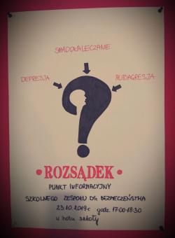 Punkt informacyjny szkolnego zespołu ds. bezpieczeństwa - plakat 