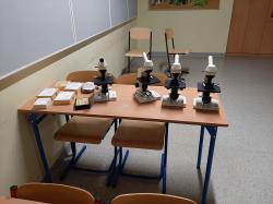 Uczniowie SP1 biorący udział w zajęciach podczas Nocy Naukowców.