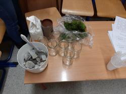 Uczniowie SP1 biorący udział w zajęciach podczas Nocy Naukowców.