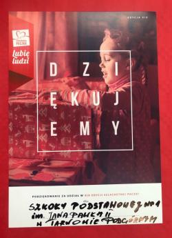 Szlachetna paczka - podziękowanie dla naszej szkoły za udział w akcji.