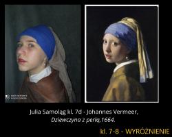 Julia Samoląg kl. 7d - Johannes Vermeer "Dziewczyna z perłą".