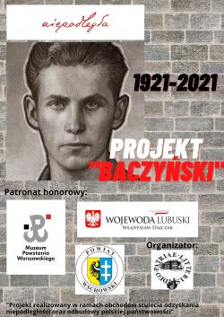 Plakat - ogólnopolski Projekt Baczyński 1921 - 2021.