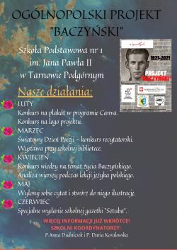 Plakat - ogólnopolski Projekt Baczyński, nasze działania