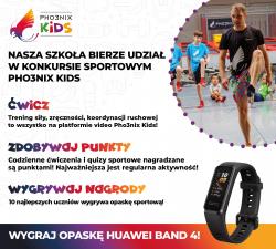 Pho3nix Kids - grafika promocyjna konkursu sportowego.