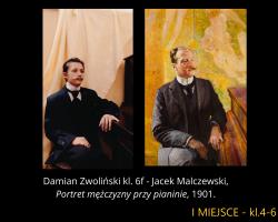 Praca konkursowa - "Portret mężczyzny przy pianinie" Jacek Malczewski.
