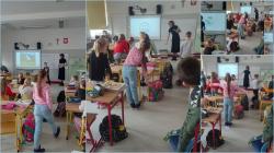 Uczniowie klas 1-3 podczas warsztatów czytelniczych z wydawnictwem Zakamarki.
