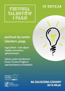 IV Festiwal Talentów i Pasji w Gminie Tarnowo Podgórne - plakat wydarzenia.