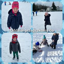 Oddział przedszkolny 0a - zabawy na śniegu..