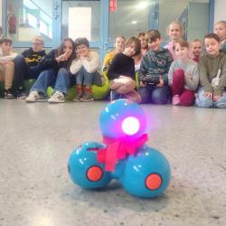 Roboty edukacyjne w bibliotece.