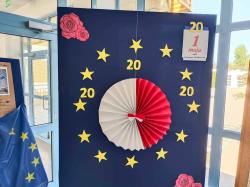 20 lat Polski w Unii Europejskiej - plakat przygotowany przez uczniów.