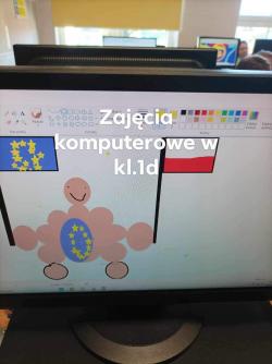 20 lat Polski w Unii Europejskiej - zajęcia komputerowe w kl. 1d.