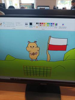 20 lat Polski w Unii Europejskiej - zajęcia komputerowe w klasie 1d.