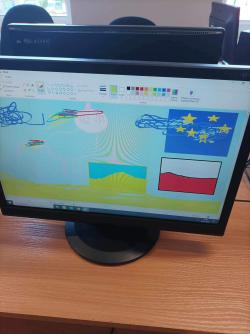 20 lat Polski w Unii Europejskiej - zajęcia komputerowe w klasie 1d.