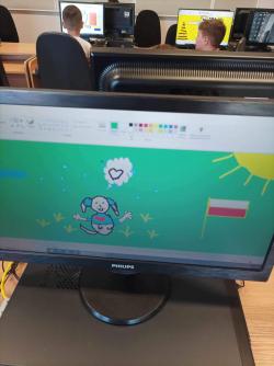 20 lat Polski w Unii Europejskiej - zajęcia komputerowe w klasie 1d.