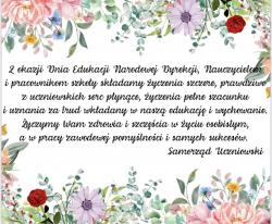 Życzenia z okazji Dnia Edukacji Narodowej.