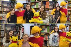 Dzień Kubusia Puchatka w bibliotece szkolnej.