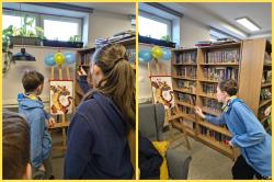 Dzień Kubusia Puchatka w bibliotece szkolnej.