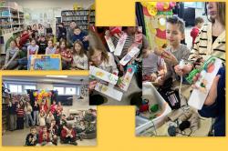 Dzień Kubusia Puchatka w bibliotece szkolnej.